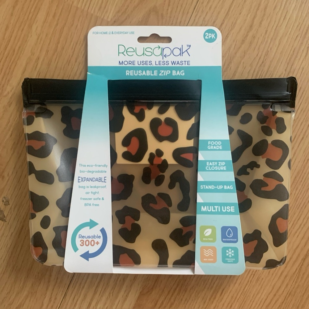 Reusable Expandable Air Tight Leakproof Zip Bag By Reusapak Pack of 2